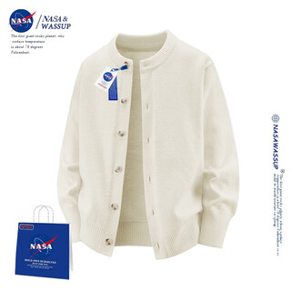 Nasawassup official fashion brand co-branded sweater for men in autumn and winter american solid color cardigan sweater lazy men's sweater jacket colorful off-white 2xl (recommended 150-170 jin jin equals 0.5 kg)