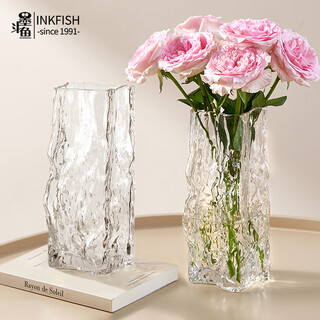 Cuttlefish glacier transparent glass vase simple light luxurious desktop ornament flower arrangement birthday gift christmas gift