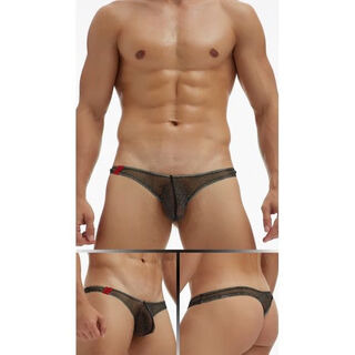 Banfishi summer japanese, korean, european and american gay men's underwear european and american fine mesh pouch low-waist t-pants t-pants large size black xl xxl