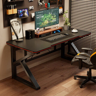 Xiule computer desk desktop home office desk simple table workbench bedroom e-sports table and chair desk student writing desk solid wood ecological board cool black 80*50cm