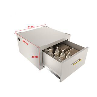 Shijanu drum washing machine with heightened base, new shelf height, increased height cabinet rack, white single drawer 35 height