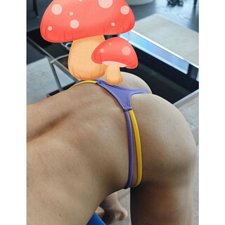 Men's sexy underwear men's low waist sexy t-pants color blocked cotton sports breathable t-pants muscle man 0 sports student yellow purple xl