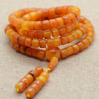 Fat donglai quality authentic natural beeswax bracelet old barrel beads 108 buddhist beads polish amber necklace rosary bead bracelet collection grade barrel beads 10x8mm men's style 108 pieces