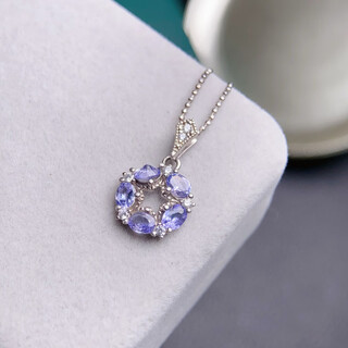 Fat donglai purchased the same style of tanzanite pendant, charming purple, full body, explosive color, 925 silver, exquisitely inlaid with white gold base.