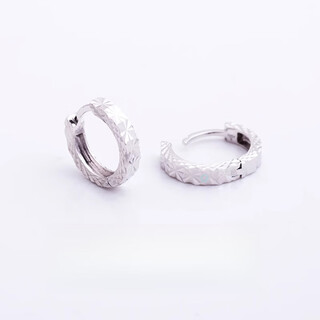 Nilan fat dong lai same style men's platinum earrings pt950 earrings platinum diamond earrings plain ring for men and women, platinum about 2.7 grams, a pair of scheduled inner diameter 9.5