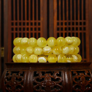 Jiale beeswax bracelet women's white flower gold honey bracelet round bead single circle jewelry accessories natural unoptimized amber jewelry