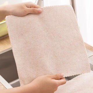 Loofah rags for household dry and wet use, lazy people washing dishes and absorbing water, kitchen special scouring pad fiber cleaning rags, plant fiber loofah rags 1 piece (25*25)