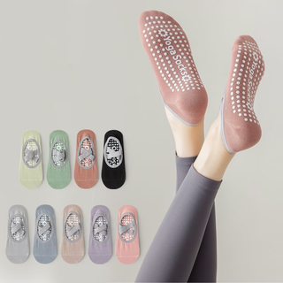 Pengyi professional yoga socks women's anti-slip pilates beginner indoor sports socks spring and autumn dance practice floor socks mixed color professional yoga socks 1 pair one size professional yoga socks - purple - 2 pairs