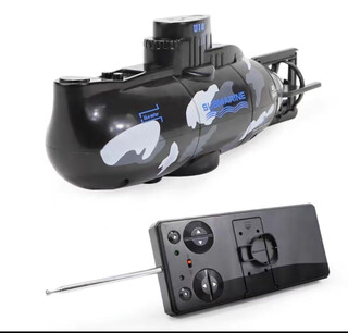 Remote control mini submarine fast submarine ship warship model fish tank submersible underwater electric children camouflage black nuclear submarine six channels can be suspended
