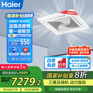 海尔（Haier）中央空调5匹天花机吸顶机一级能效380V【店铺门面】KFRd-120QW/7YAC81裸机免人工费国家补贴