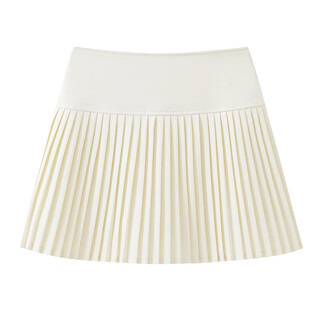 Gioio woolen high-waisted pleated skirt for small women 2025 autumn and winter new age-reducing versatile short skirt slimming a-line skirt off-white m waist 68 (98-108jin jin is equal to 0.5 kg)