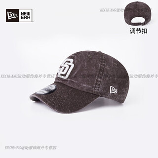 New era new yihua spring and summer mlb curved brim retro washed old baseball cap fashionable street visor for men and women 13773996 brown_san diego padres adjustable