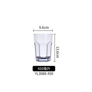 Wen yijia commercial shatter-resistant oversized beer cup bar restaurant juice cup transparent pc hexagonal cup beverage cup cold drink cup transparent yl3088-450