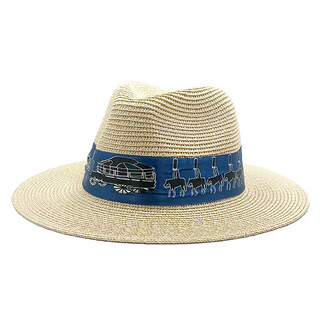 Gisailen mongolian hat, straw hat, new men's and women's travel jazz sun hat, mongolian ethnic wedding, beige m (56-58cm)