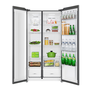 Refrigerador tcl r520v1-s refrigerador ultradelgado de gran capacidad enfriado por aire sin escarcha división fina conversión de frecuencia dual integrada refrigerador de lado a lado de ciclo dual