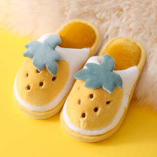 Omenwei children's cotton slippers autumn and winter girls' slippers nj11 indoor home warm slippers for children and young children 28.5 28/29
