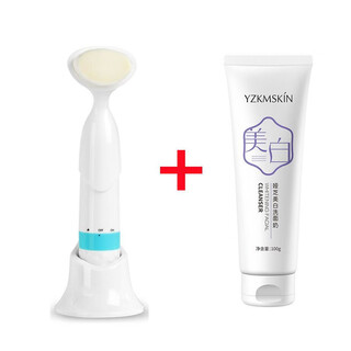 Kyodo electric face wash machine deep cleansing dual-effect vibration massage face wash brush blackhead pore cleaner face wash machine korean artifact blue (single brush head) + facial cleanser