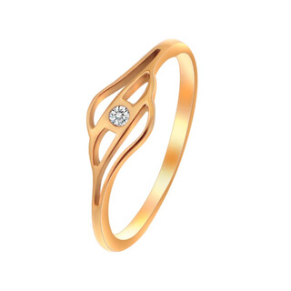 Oemg old phoenix gold store japanese style light luxury angel diamond ring women's fashion personalized titanium steel color gold tail ring small index finger rose gold no. 8