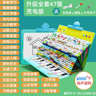 幼儿童发声点读学习书宝宝早教机神器充电玩具拼音唐诗中英文 新款带解说-47面大挂本-充电款