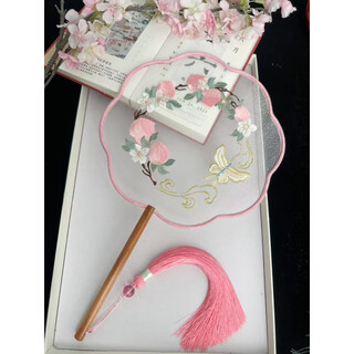 Shijanu ancient fan chinese ancient style embroidered round fan retro generation hanfu cheongsam catwalk dance su embroidery round female window shadow mottled dancing fan