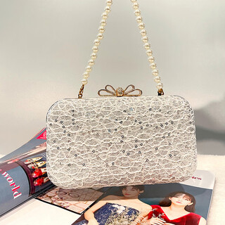 Sexy look dinner bag clutch bag for women new wedding banquet cheongsam clutch for ladies with dress pearl handbag silver