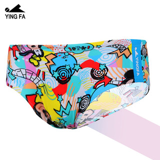 英发英发三角小平角泳裤男平脚加宽防尴尬竞速训练泳裤成人儿童 新款卡通印花3 L