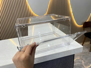 Kezitu acrylic shoe box storage box transparent 6-sided full hard shoe shelf magnetic thickening shoe wall anti-oxidation dustproof shoe cabinet fully transparent side opening magnetic shoe box 8 pieces 36x28x21cm
