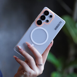 Dream is suitable for samsung s25ultra mobile phone case, s25ultra protective cover, all-inclusive anti-fall, skin-feeling magnetic suction, fashionable contrasting color, ultra-thin semi-transparent matte for men and women, matte white