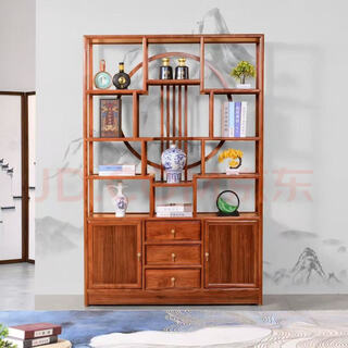 Bogu rack new chinese style solid wood antique rack multi-layer display cabinet living room ornaments tea rack duobao pavilion wine cabinet bookshelf rosewood color 1.2 meters duobao pavilion
