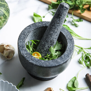 All-purpose marble garlic pounder, garlic mortar, garlic press, garlic masher, stone mortar, household grinder, medicine pounder, ginger pounder