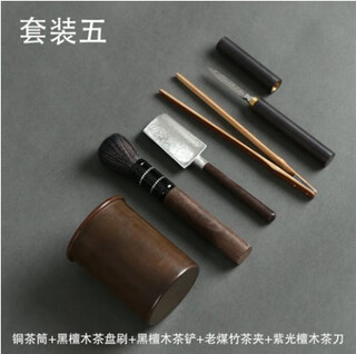 Wen yijia japanese-style pure tin tea shovel split tea spoon household long-handled tea spoon tea lotus tea set six gentlemen accessories set five
