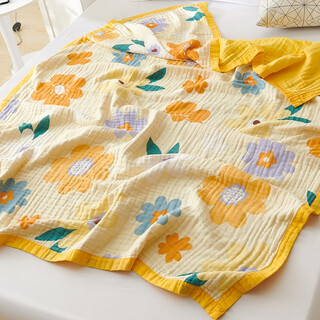 Sailotou pure cotton six-layer towel quilt children's gauze quilt baby cotton gauze blanket baby air-conditioning blanket summer thin blanket 1 dja flower 0 1g110x110cm baby style pure cotton six-layer cotton gauze