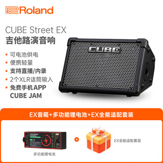 Roland cube-street ex speaker outdoor road show portable playing and singing electric blowpipe electric guitar outdoor playing and singing speaker cube-stex black standard + multi-functional lithium battery