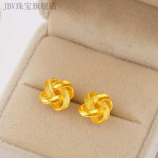Jbv999 pure gold ruyi knot earrings gold 5g retro chinese knot earrings 24k pure gold