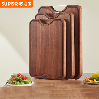 苏泊尔SUPOR 乌檀木整木菜板实木加厚加大切菜板实木砧板W402825AB1