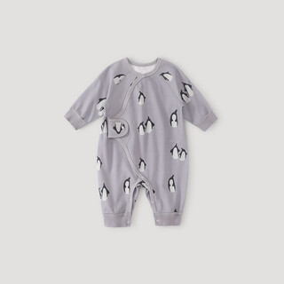 Bali piggy newborn clothes autumn baby harness newborn spring and autumn pure cotton category a reptile clothing 59 size baby onesie penguin eggplant 66cm