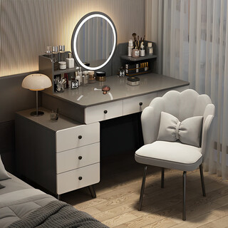 Mihao dressing table bedroom simple modern dressing table cabinet 2025 new light luxurious and high-grade master bedroom storage cabinet integrated recommended five drawers + smart mirror 80-100cm gray