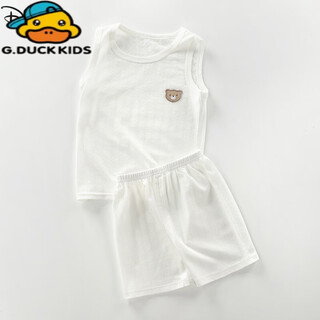 Seamless and tailorable summer thin children's vest for boys and girls baby t-shirt bottoming shirt suspender shorts suit vest suit - white 73 73