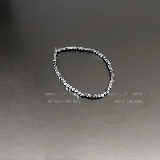 Companion blessing silver titanium steel yabi love wide bracelet bracelet for women exaggerated y2k stacked hot girl punk bracelet hand accessories small special-shaped black gold stone bracelet