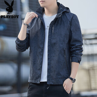 Playboy (playboy) spring and autumn outdoor couple charge tops men's and women's uniform jackets casual jackets men's breathable sports cycling clothing waterproof men's black xl