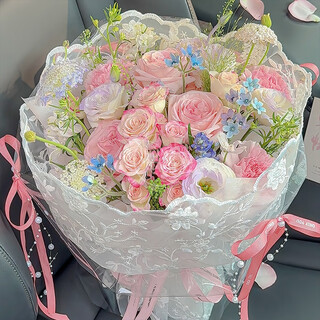 Baihuaguan flowers, roses and dopamine bouquets, high-end niche birthday gifts for girlfriends and wives, same-city delivery within 1 hour, spring in the palm of your hand | dyr78