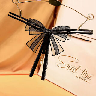 Sexy underwear open thong pearl large size sexy pants for women going out 2273 black bow open pendant underwear