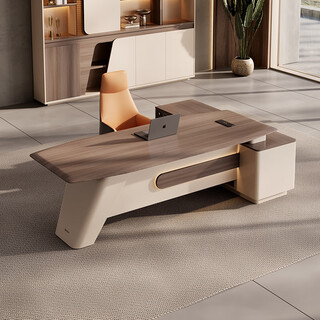 Jiazhi desk boss desk simple modern president desk leader manager workstation home desk class desk combination vatican rosewood color 2.0 meter boss desk