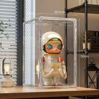 Manle rabbit labubu display box acrylic big spring field big summer doll put labubu doll blind box storage box huge size magnetic door opening 50*29.5*37