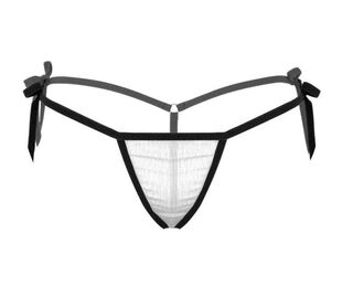 Men's sexy strappy thong adult sexy underwear mesh summer t-pants open crotch underwear white one size fits all private delivery