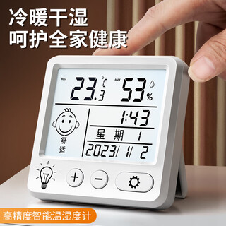 Pengjing high-precision mini thermometer temperature and humidity meter indoor household baby room wall hanging room dry and wet temperature precision thermometer annual calendar + wall calendar standard quiet model