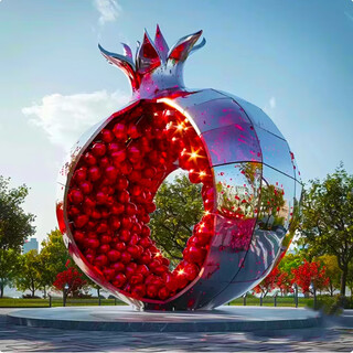 Other large glass fiber reinforced plastic stainless steel simulation fruit and vegetable national unity pomegranate spirit sculpture ornaments custom manufacturer drawing customization deposit