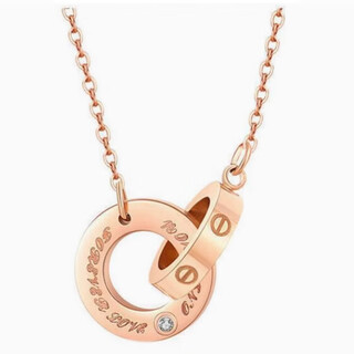 Yibiy seiko titanium steel inlaid real diamond necklace small waist oxl020 necklace clavicle chain rose gold diamond pendant oxl020 necklace
