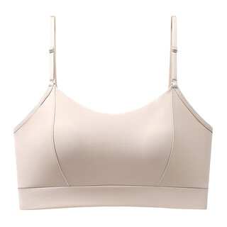 Ice silk big u back nude ice silk seamless camisole for women one-piece fixed spaghetti straps beautiful back wrap bra skin color m recommended 80-95 jin jin is equal to 0.5 kg