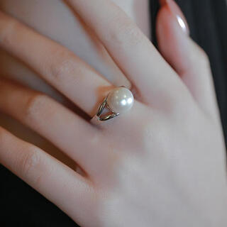 Yingtang old phoenix 999s925 sterling silver pearl ring for women, niche design, unique opening, adjustable ring, light luxury, pearl ring, exquisite gift box, adjustable opening